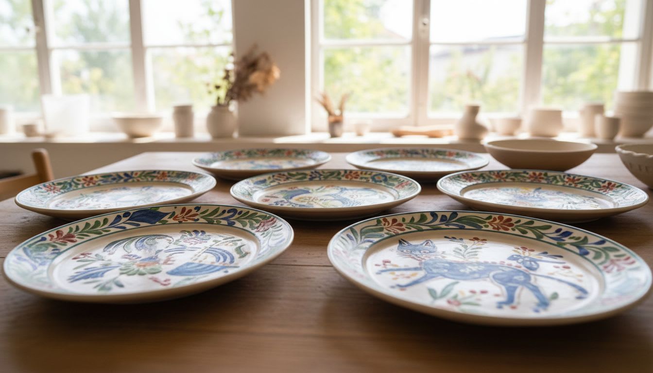 현대 민화 핸드페인팅 나만의 접시에 담는 전통과 친환경 가치